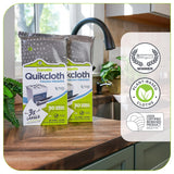 Quikcloth Tough Messes Cleaning Wipes, Plant-Based Multi-Surface Home & Kitchen Wipes, Plastic-Free, Gentle, Safe on Hands, 30 Count