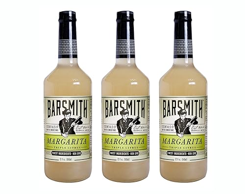 Barsmith Bar Essentials Margarita Mix, Triple Citrus Blend with Lime, Orange & Lemon Juice, 32-oz. Bottle, Pack of 3