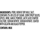 COLUMBUS Peppered Salami, Charcuterie Meat, 8 oz Stick