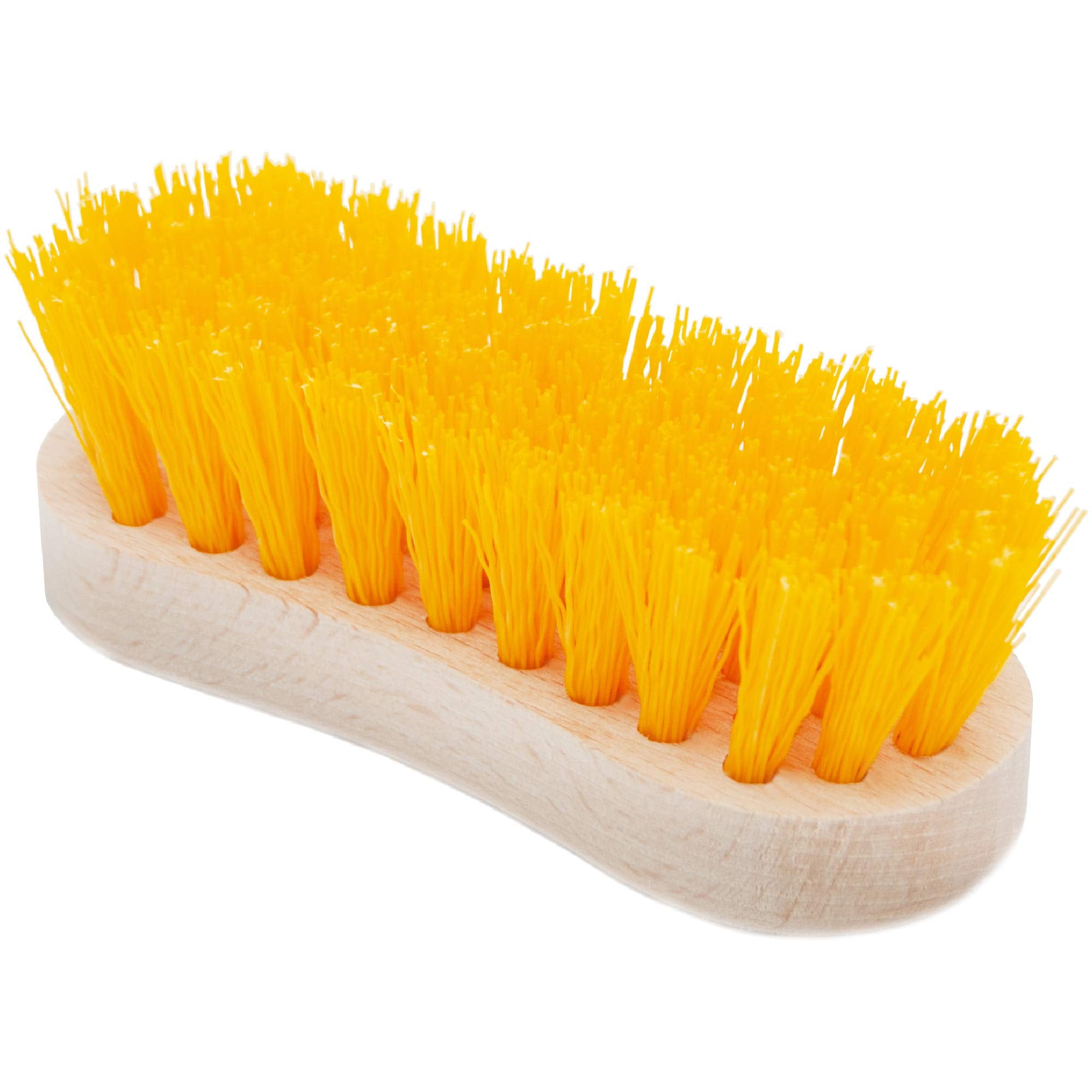 Stiff Bristle Brush - Scrub Brush for Deep Cleaning, Hand Brush with Hard Bristles, Utility Nylon Brush for Indoor and Outdoor, Wooden Boot Hand
