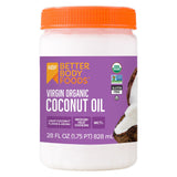 BetterBody Foods Organic Unrefined Coconut Oil - Hair & Skin Moisturizer, Baking & Cooking Oil - Light Aroma and Flavor - Butter Alternative - 28 Fl