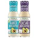 Primal Kitchen Ranch Dressing & Marinade and Caesar Dressing & Marinade, Made with Avocado Oil and Cage-Free Eggs, 8 Fluid Ounces, Variety Pack of 2