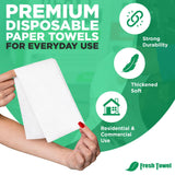 Fresh Towel Disposable Linen-Feel Guest Hand Towels - 12 x 16.5 Inch Soft Absorbent Cloth-Like Napkin Folded Towels for Kitchen Restaurant, Bathroom