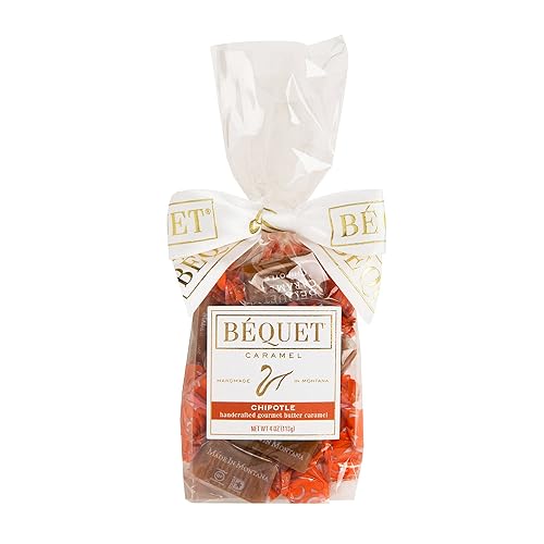Béquet Caramel - Chipotle Caramel - Candy Individually Wrapped - Gourmet Caramel Candy - Made in Montana - Kosher (Star D) and Gluten Free - 8 oz Gift