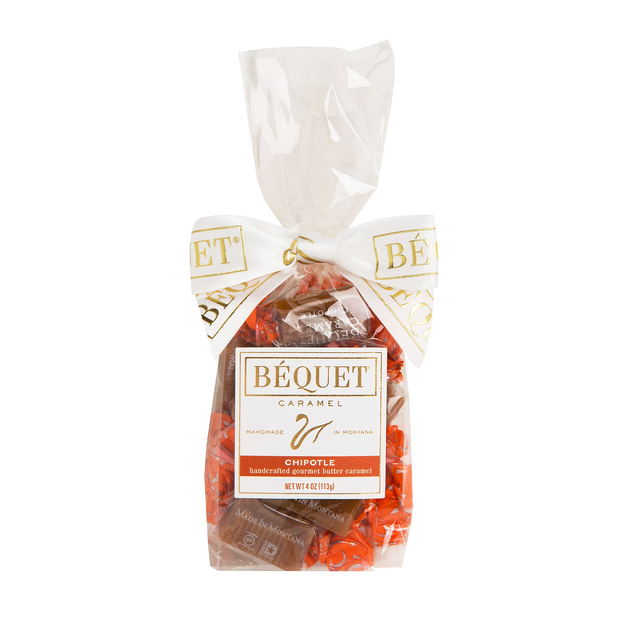 Béquet Caramel - Chipotle Caramel - Candy Individually Wrapped - Gourmet Caramel Candy - Made in Montana - Kosher (Star D) and Gluten Free - 8 oz Gift