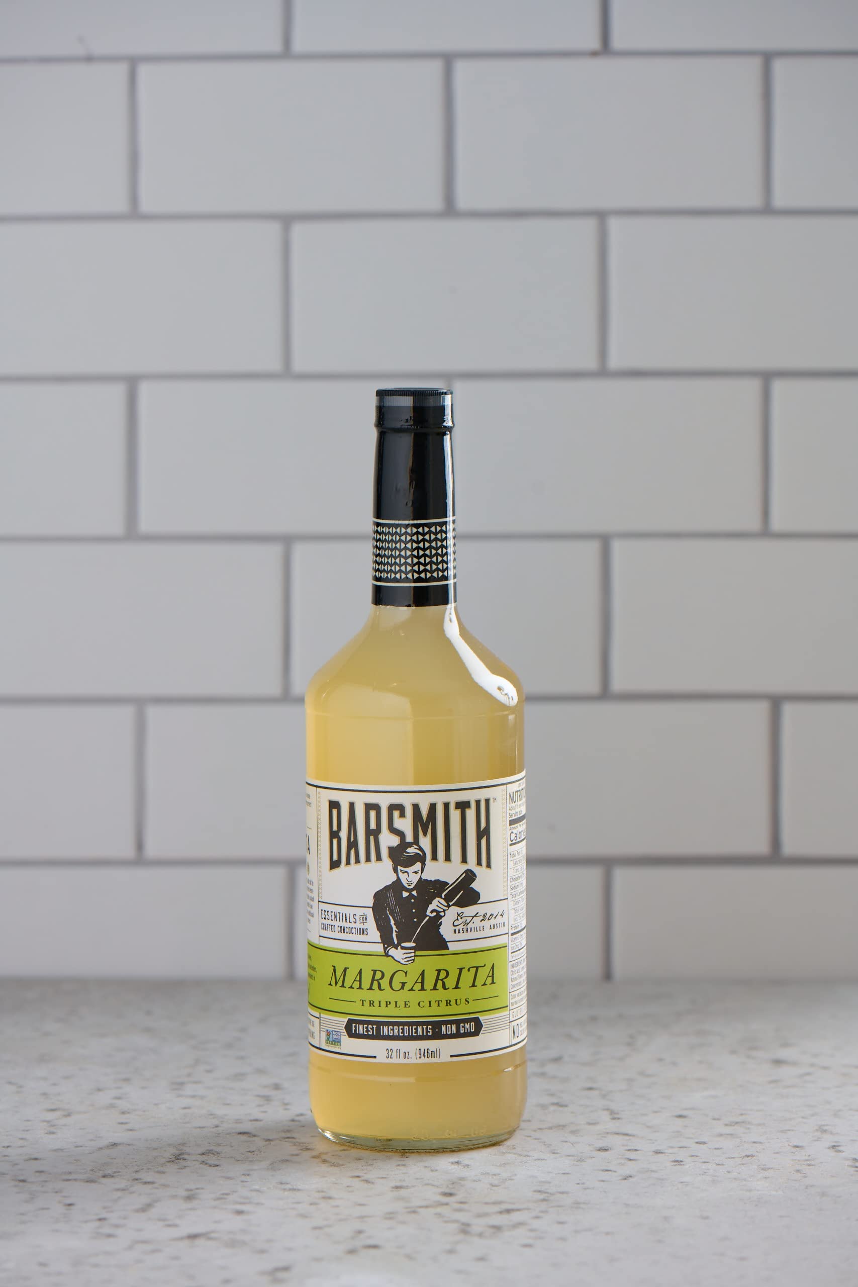 Barsmith Bar Essentials Margarita Mix, Triple Citrus Blend with Lime, Orange & Lemon Juice, 32-oz. Bottle, Pack of 3