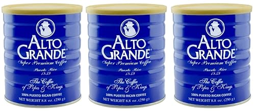 Alto Grande Super Premium Ground Coffee, 100% Arabica, Medium-Dark Roast, 8.8 oz Canisters (Pack of 3)