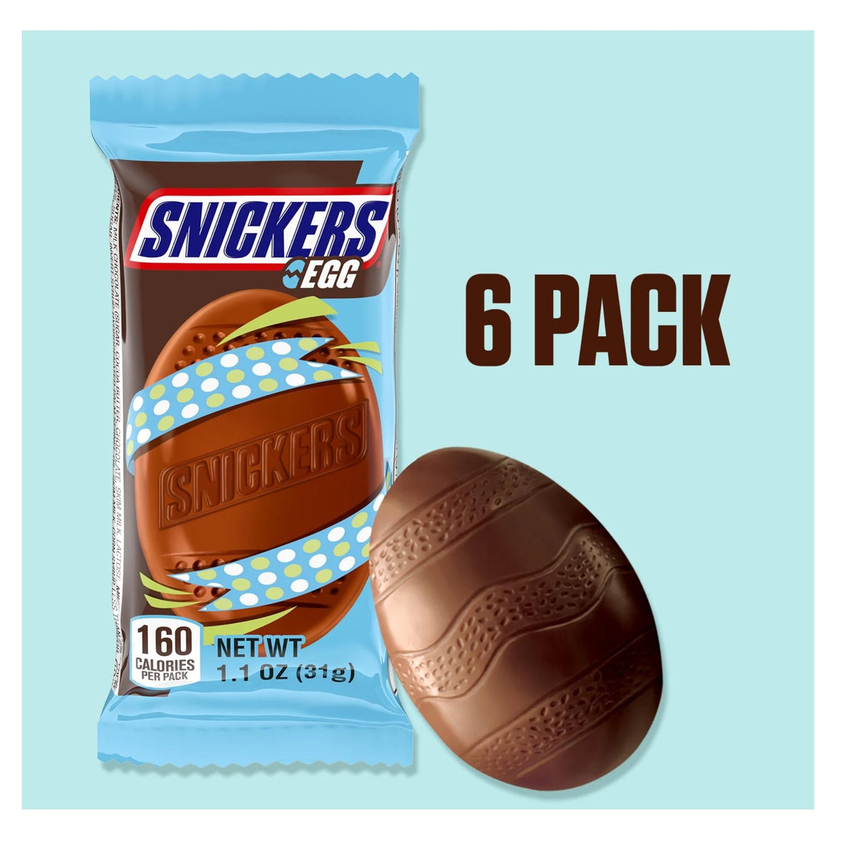 Snickers Eggs - Pack of 2-6 Eggs in Each Pack - Delicious Classic Taste - Perfect for Easter Baskets - Individually Wrapped