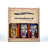 Torchbearer Sauces Hot Sauce 3 Flavor Gift Set - Sultry #7, Habanero Evil, Garlic Habanero, 5 oz Bottles, Pack of 3