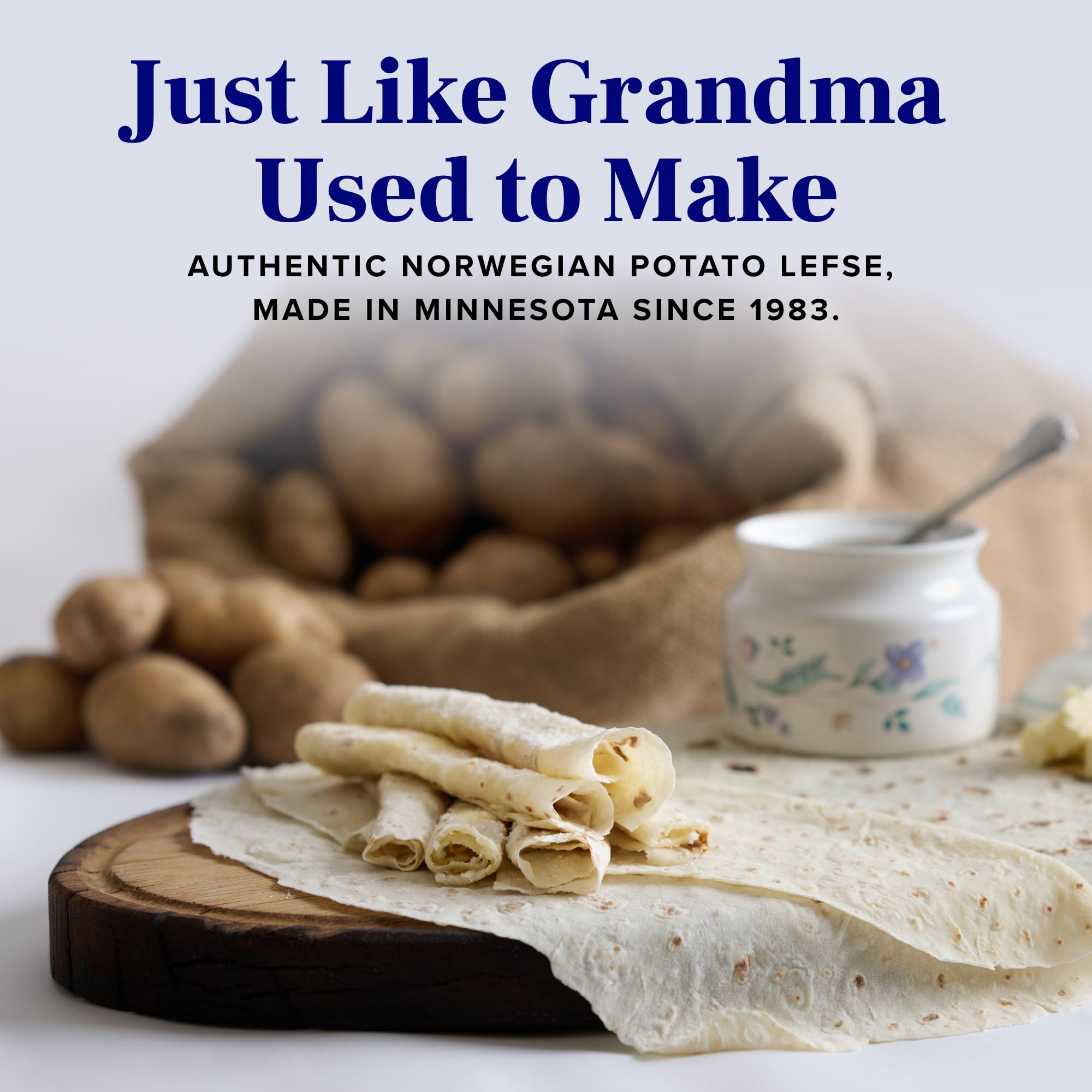 Norsland Authentic Norwegian Potato Lefse Flatbread - 3 Packages (8oz Each, 6 Rounds Total) | No Preservatives | Perfect for Holidays & Everyday Meals