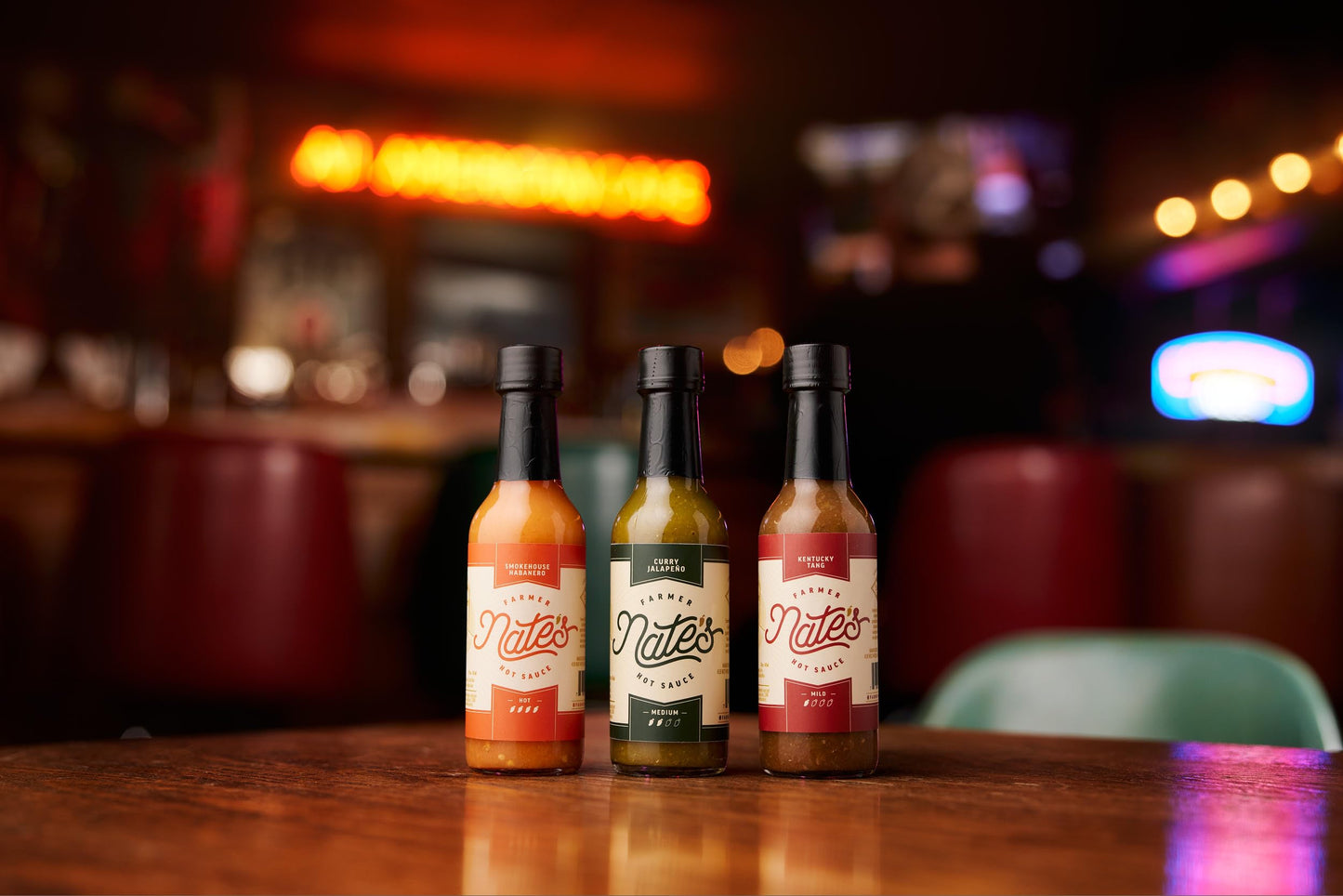 Farmer Nate's Hot Sauce Variety Pack - Smokehouse Habanero, Curry Jalapeño & Kentucky Tang - Bold, Small Batch Gourmet Sauces with All-Natural