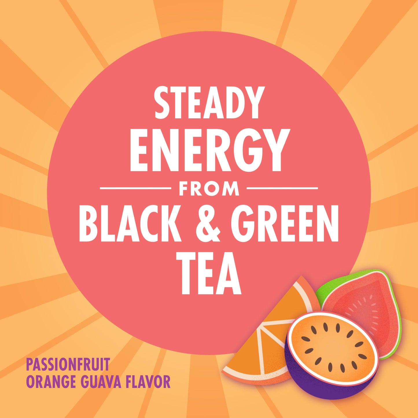 V8 +Energy Passionfruit Orange Guava Juice Energy Drink, 8 fl oz Can (6 Pack)
