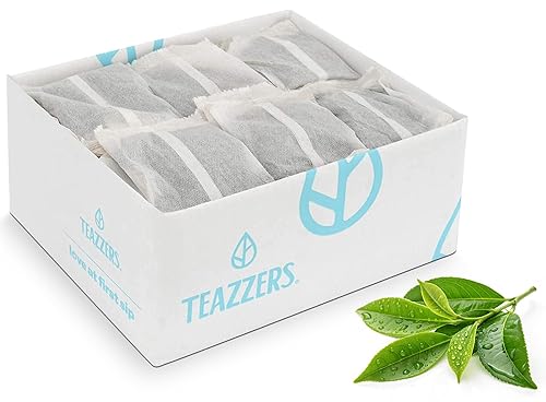 Teazzers Premium All-Natural Green Tea Bags - Great for Foodservice Commercial Ice Tea Brewers | Unsweetened USA-Made Bulk Green Tea for Restaurants