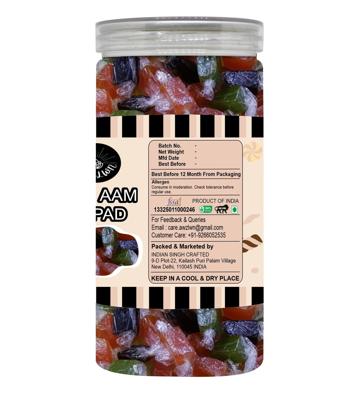 Awzlwn Indian Taste Candy (12.34 OZ / 350 GM, Mix Aam Papad)