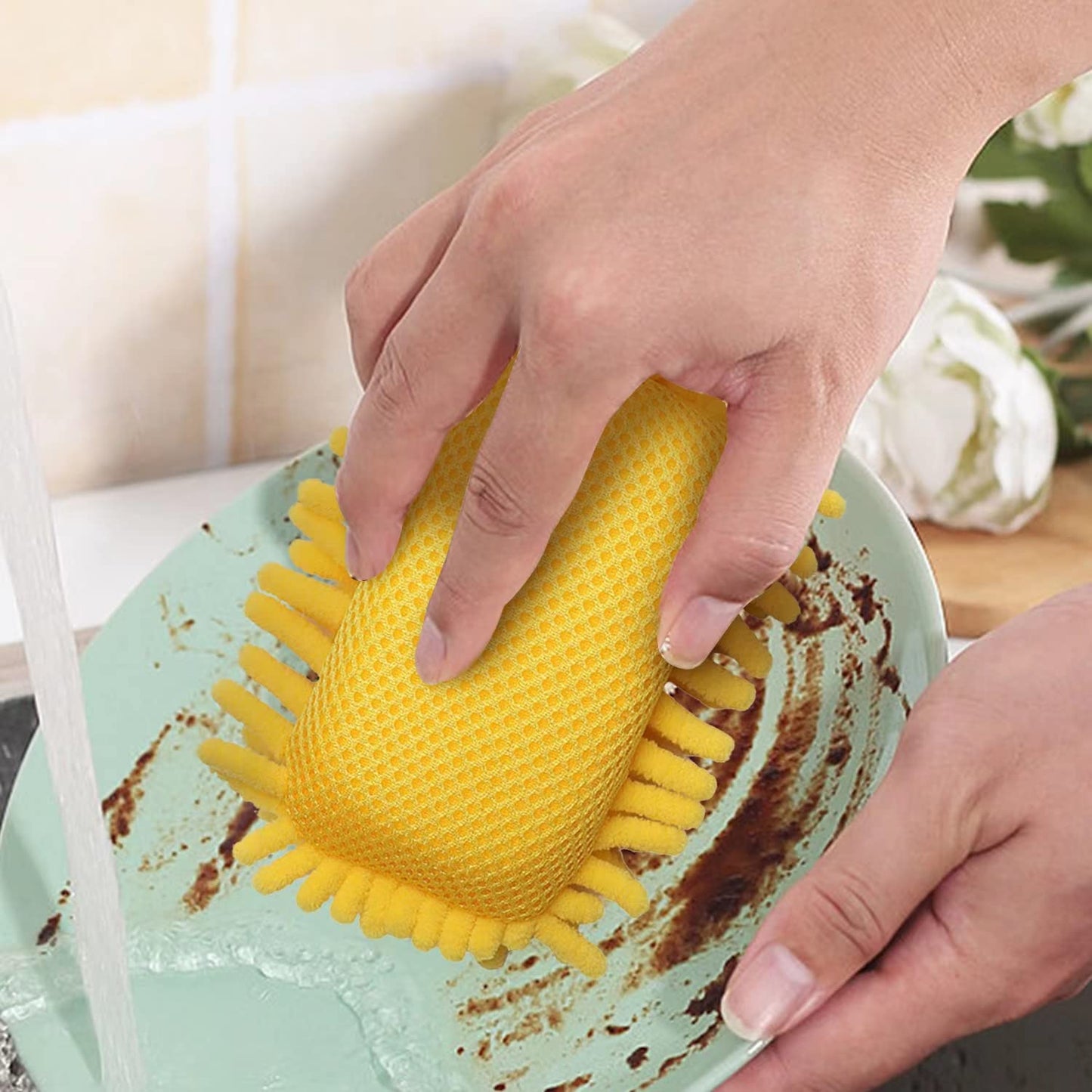 Kitchen by Scrub- it - Non-Scratch Microfiber Sponge for Multi-Purpose Scrub Sponges Along with Heavy Duty Scouring Power - Effortless Cleaning