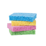 HIC Kitchen Pop-Up Sponges, Rectangular, Natural Vegetable Cellulose, Set of 4