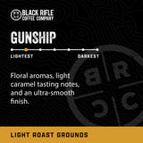 Black Rifle Coffee Company Gunship Roast, 12oz Bag, Ground Coffee Light Roast - Roasted Blend Made from Arabica Beans - Colombian & Brazilian Beans