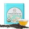 Essencesip Organic Jasmine Green Tea Loose Leaf, 4oz Tin - Scented 5x with 6,000 Fresh Jasmine Blossoms, Low Caffeine, Antioxidant-Rich
