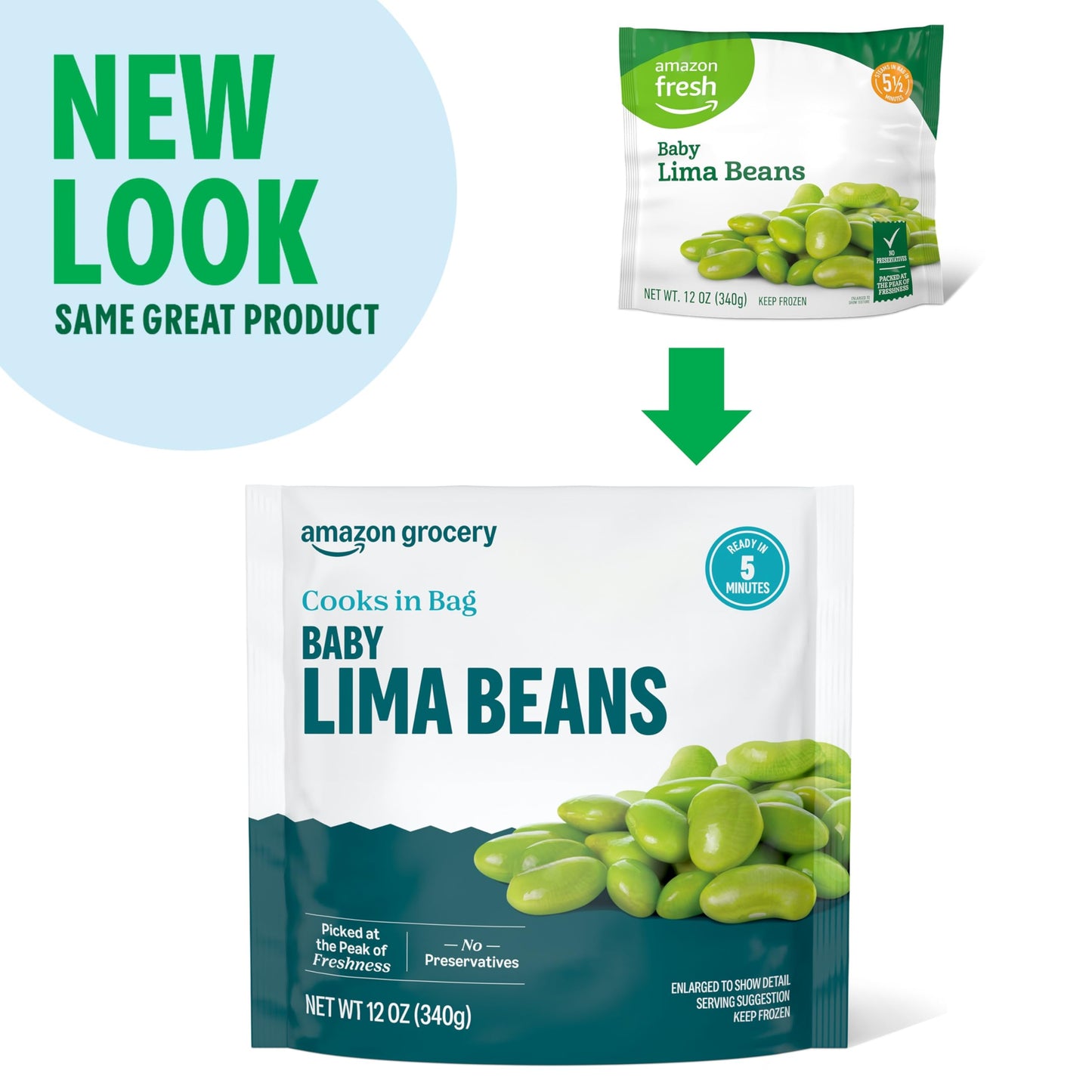 Amazon Grocery, Baby Lima Beans, 12 Oz, Frozen