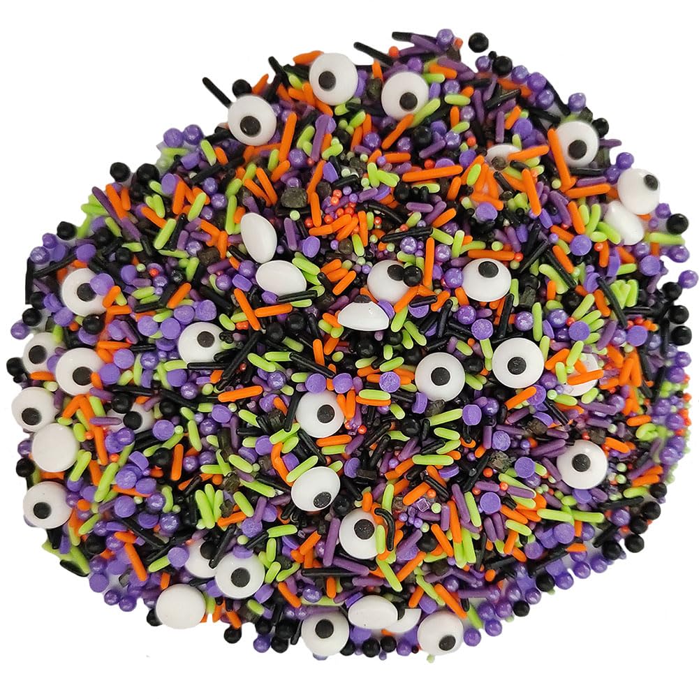1 Bottle Candy Eyeballs Eyes Soft Jimmies Cake Cupcake Toppers Cookie Decorations Edible Holiday Sprinkles Mix for Halloween Cake Cupcakes Decoration