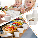 Visen 100 Pack Compostable Portion Cups, 4 oz Disposable Paper for Condiment, Food Sample, 100% Biodegradable Souffle, Jello Shot & Samples Honey Nuts