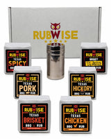 RubWise Texas Style BBQ Rub Gift Set (6 x 1 lb bags) | Meat Spice and Seasoning Variety Pack | Smoking & Grilling Gifts for Men | Brisket Rubs
