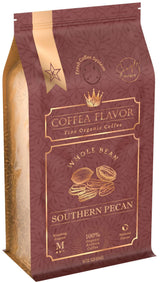 Southern Pecan Flavored Whole Bean Coffee - Organic, Medium Roast, 100% Arabica, Single Origin - Naturally Flavored - by Coffea Flavor