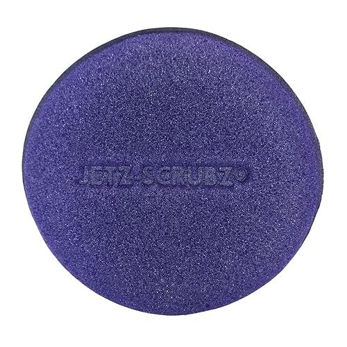 Jetz Scrubz Fashionable Scratch-Free Round Kitchen Scrubber Sponge (1-Pack, Purple)