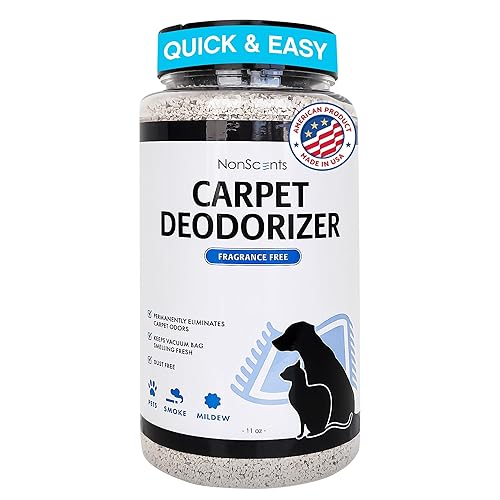 NonScents Carpet & Rug Odor Eliminator - Safe & Fragrance-Free Pet Carpet Deodorizer - Cat and Dog Smell Neutralizer - Removes Pet Urine Odors - Fresh
