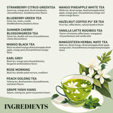 Pureleafia Herbal Fruit Tea Gift Set - 12 Artisan Flavors, 15g Loose Leaf Pouches, Hot & Cold Brew, Sugar-Free, High Concentration 5g for 2L Pitcher