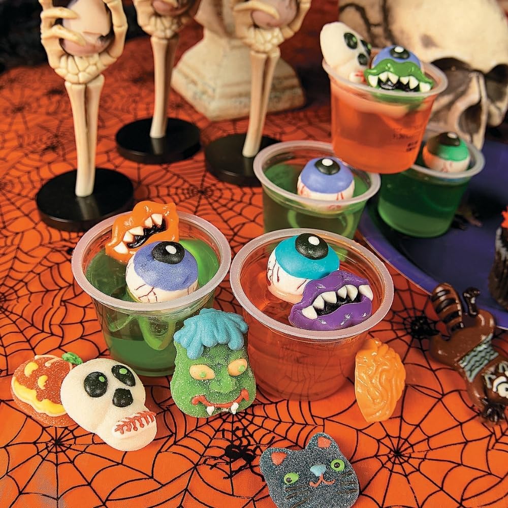 Fun Express Halloween Candy Bulk Individually Wrapped - 46 Piece Gummy Candy Variety Pack with Sour Monster Teeth & Lips | Perfect for Trick or Treat