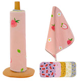 Minasuki Reusable Paper Towels Washable Roll - Paperless Paper Towels with Cardboard Roll,25 Pack Cloth Kitchen Towels,Super Absorbent and Soft