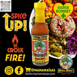 Mama Maisa’s St. Croix Fire Scotch Bonnet Pepper Sauce, 15 fl oz - Authentic Caribbean Hot Sauce with Curry, Mustard & Garlic - Gourmet Island Pepper