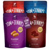 Tom & Jenny's Sugar Free Candy (Soft Caramel) with Sea Salt and Vanilla - Low Net Carb Keto Candy - with Allulose and Maltitol - (Flavor Variety Pack