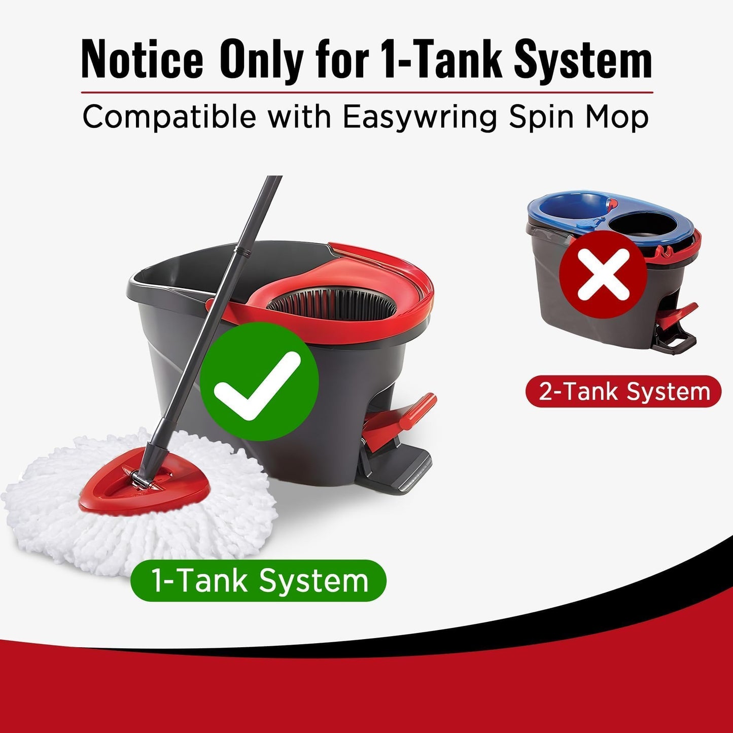 Mop Head Replacement for O-Cedar - Spin Mop Replacement Head - Microfiber Easywring Mop Heads with 1-Tank System, Machine Washable Mop Refill?Durable