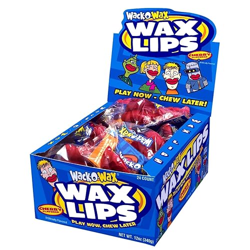 Wack-O-Wax Cherry Wax Lips, 24-Count Box, 12 oz
