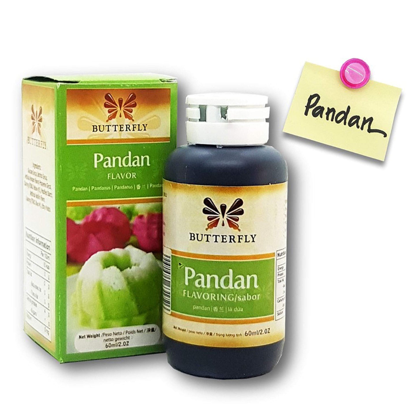 Pandan Flavoring Extract by Butterfly 2 Ounce (60 ml) with Mini Refrigerator Magnet