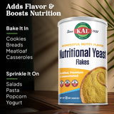 KAL Nutritional Yeast Flakes, Fortified with B12, Folic Acid & Other B Vitamins, Unsweetened, Great Nutty Flavor, Vegan & Gluten Free, 60-Day Money