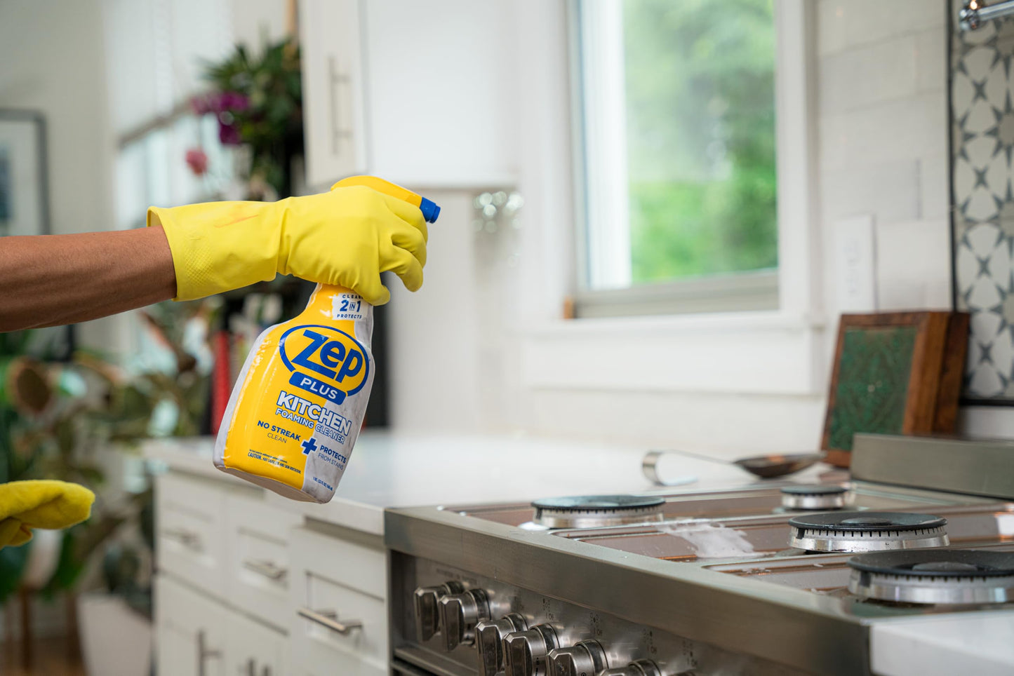 Zep Plus Kitchen Foaming Cleaner - 32 FL OZ - R54412-2-in-1 benefits clean while protecting surfaces from stains and stuck-on grime