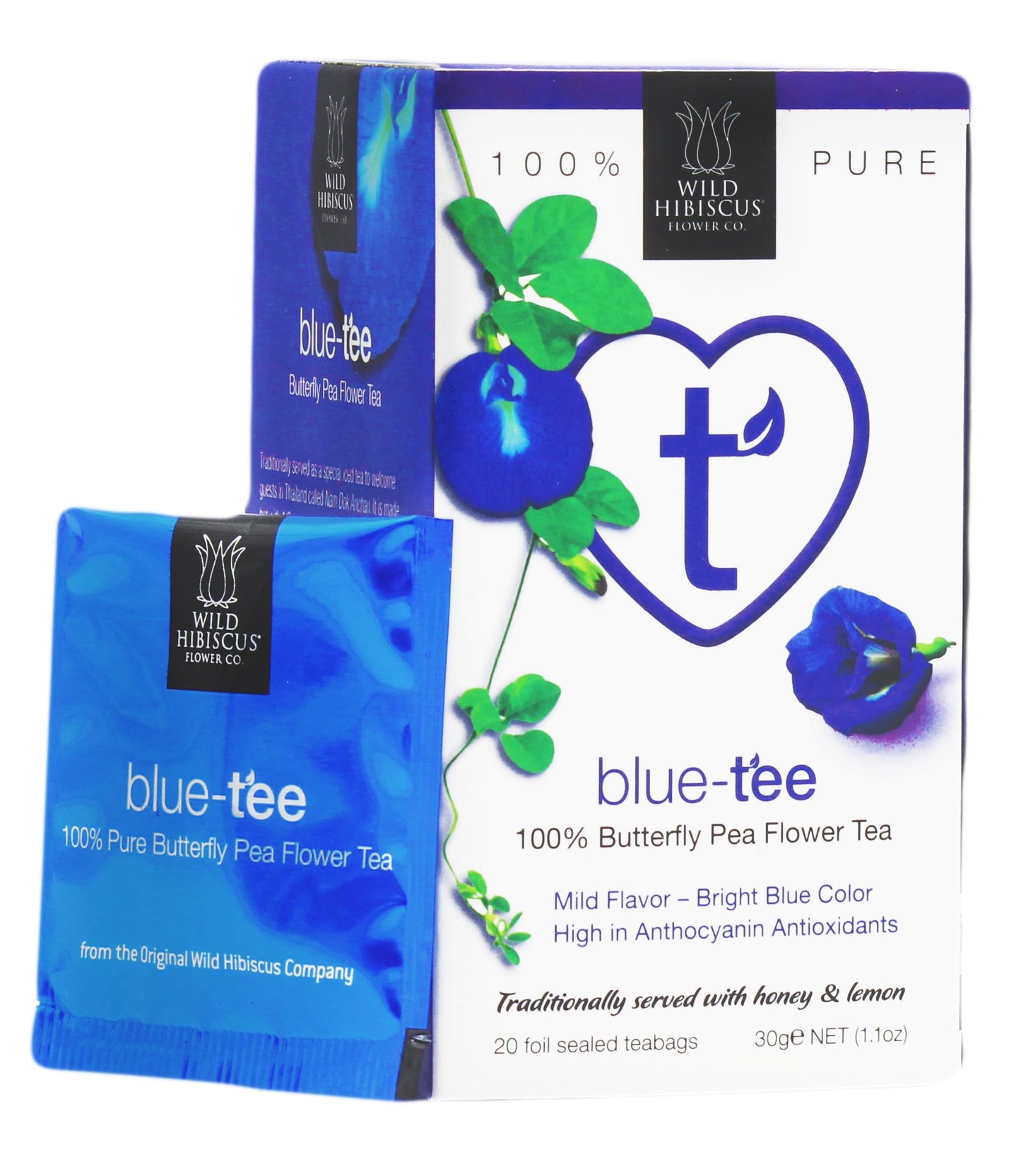 Wild Hibiscus Blue-Tee 100% Pure Butterfly Pea Flower Tea - 1.1 oz