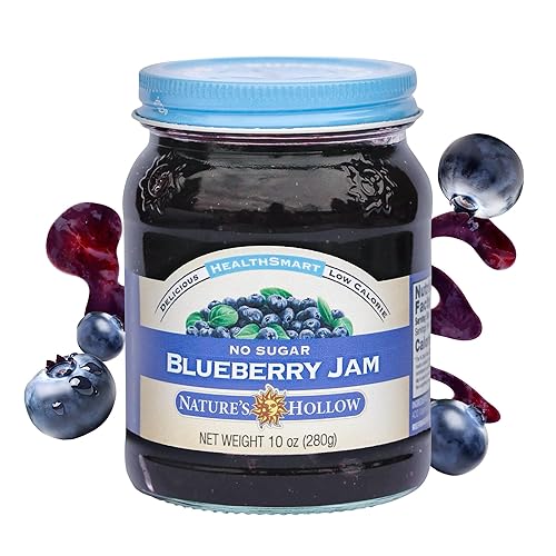 Nature's Hollow Blueberry Jam: Sugar Free Jam and Preserves, Low Cal, Non GMO, Keto Jam, Vegan, Gluten Free, and Diabetic Friendly - Sugar Free Jelly