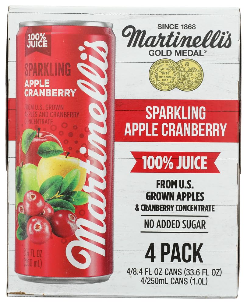 Martinellis Sparkling Apple Cranberry Juice 4Pk, 8.4 Fz