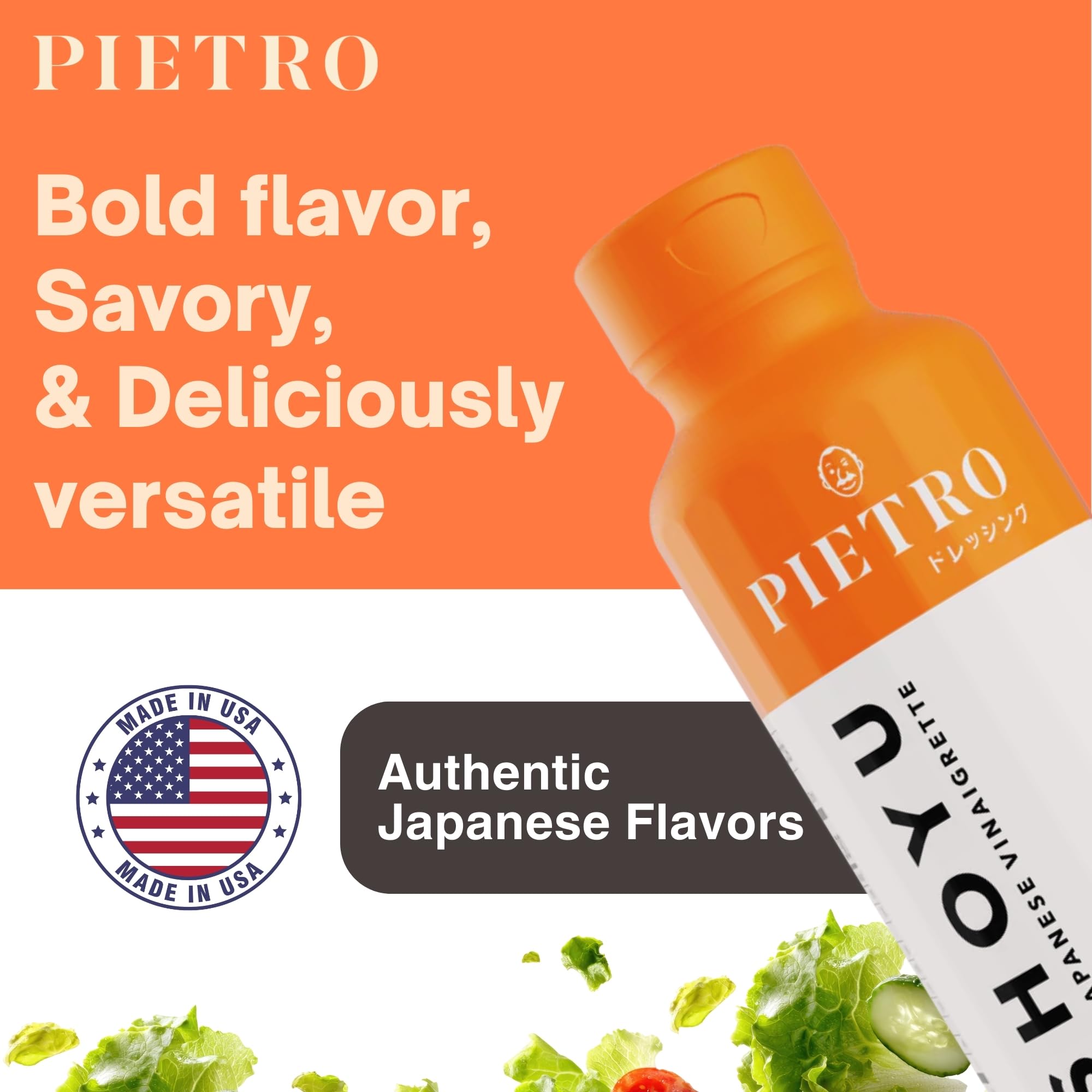 Pietro Dressing Original Shoyu Japanese Style Marinade & Vinaigrette - Gluten Free Soy Sauce Flavor for Salads, Vegetables, Seafood & Noodles - No MSG