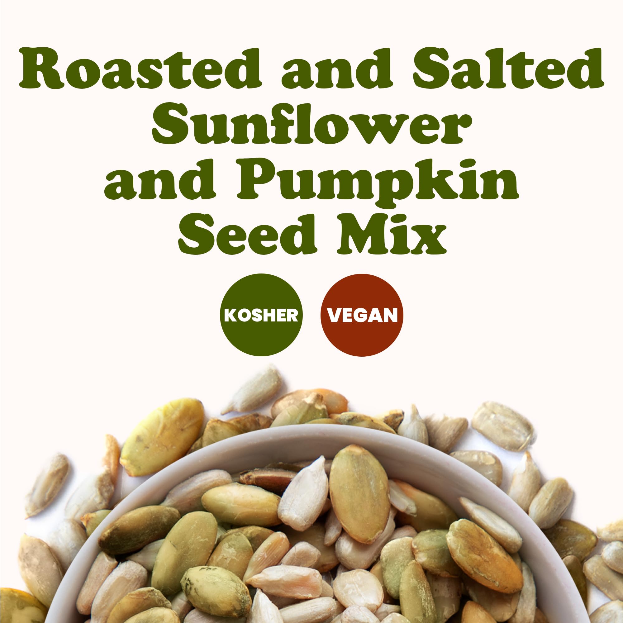 Food to Live Dry Roasted Sunflower and Pumpkin Seed Mix with Himalayan Salt, 2 Pounds - Oven Roasted, Lightly Salted, No Oil, Rich in Protein, Perfect