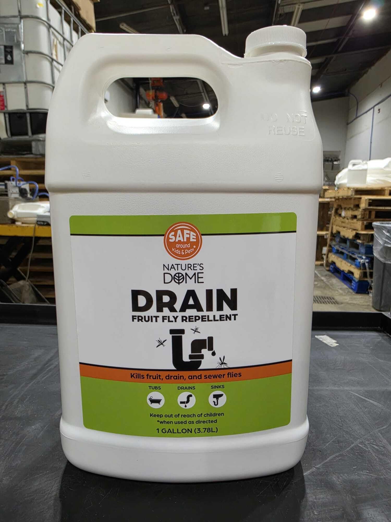 Nature’s Dome Drain Fly Killer Gel - 1 Gallon - Kills & Prevents Drain Flies, Fruit Flies & Sewer Flies - Natural Plant-Based Treatment for Sinks
