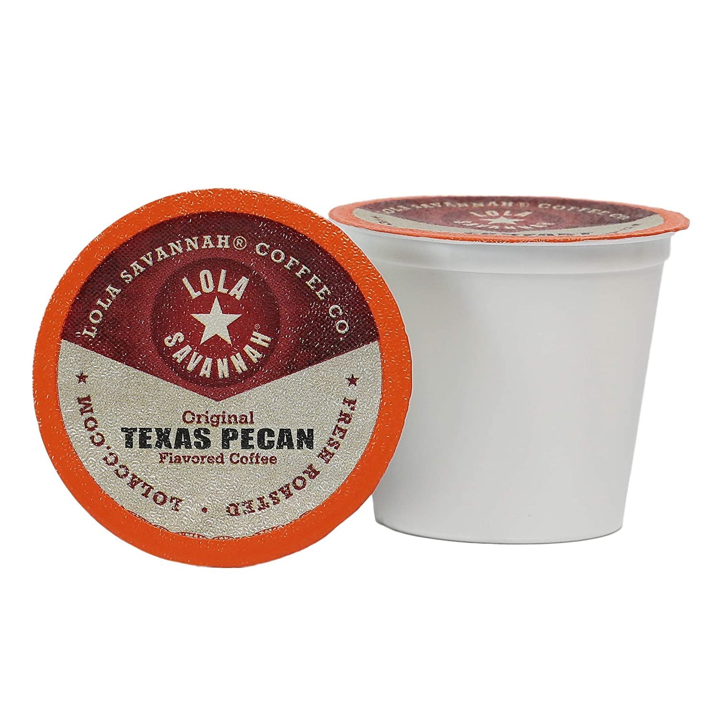 Lola Savannah Texas Pecan Caffeinated Coffee Pods Flavored Coffee in Pod Shaped Containers, 100 Count