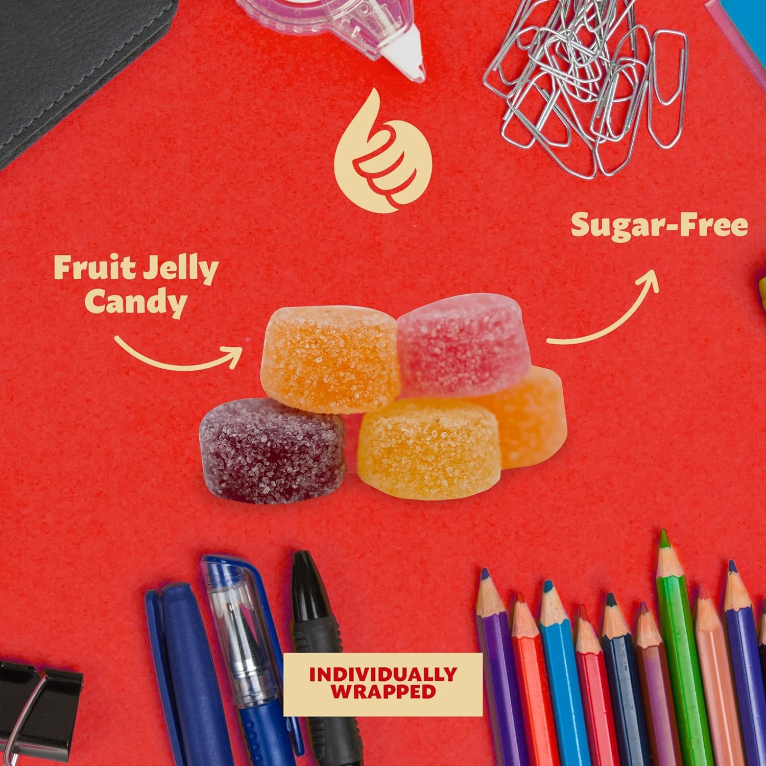 Gourmet Bonele Italian Sugar-Free Fruit Jellies -1.5 lbs Individually Wrapped Sugar-Free Candy for Diabetics- Mandarin, Lemon, Strawberry