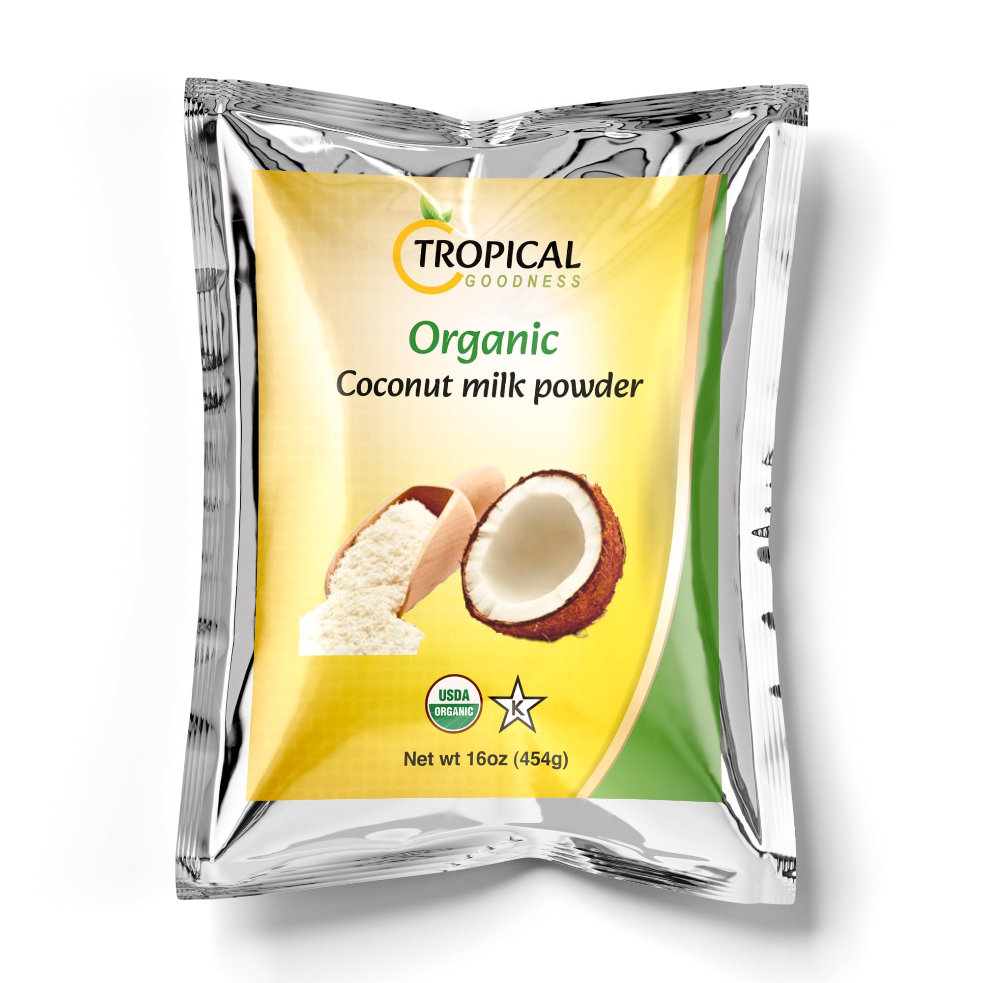 Tropical Goodness Organic Coconut Milk Powder 16 oz | No Added Sugar, Dairy-Free Creamer for Coffee, Smoothies & Cooking | Vegan, No Guar Gum | Non-GMO & Gluten-Free