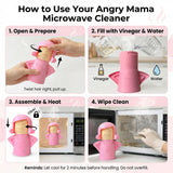 Aivwis Angry Mama Microwave Oven Steam Cleaner, Angry Mom Microwave Cleaner, Just Add Vinegar and Water, Cut Cleaning Time by Half (Pink)