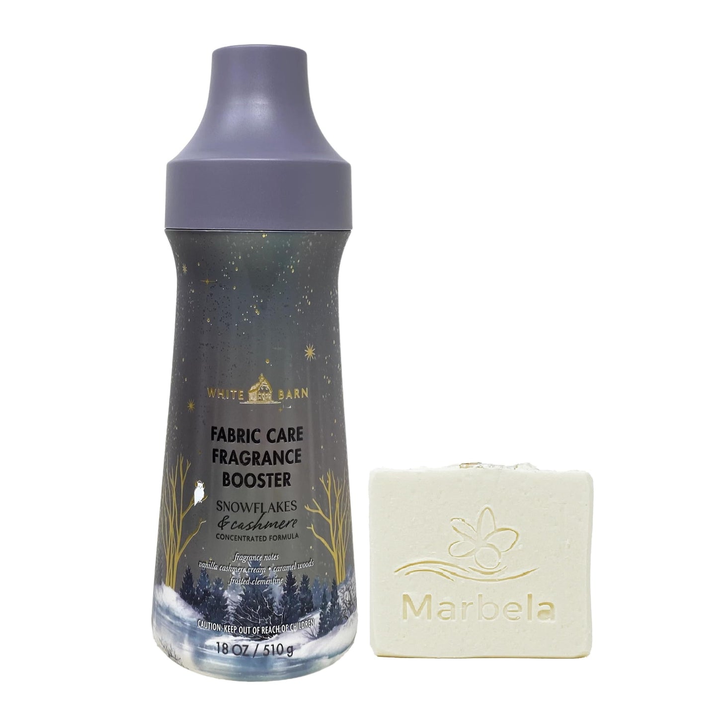 Bath & Body Works Snowflakes & Cashmere Fabric Care Fragrance Booster with a Natural Oats Bar Soap